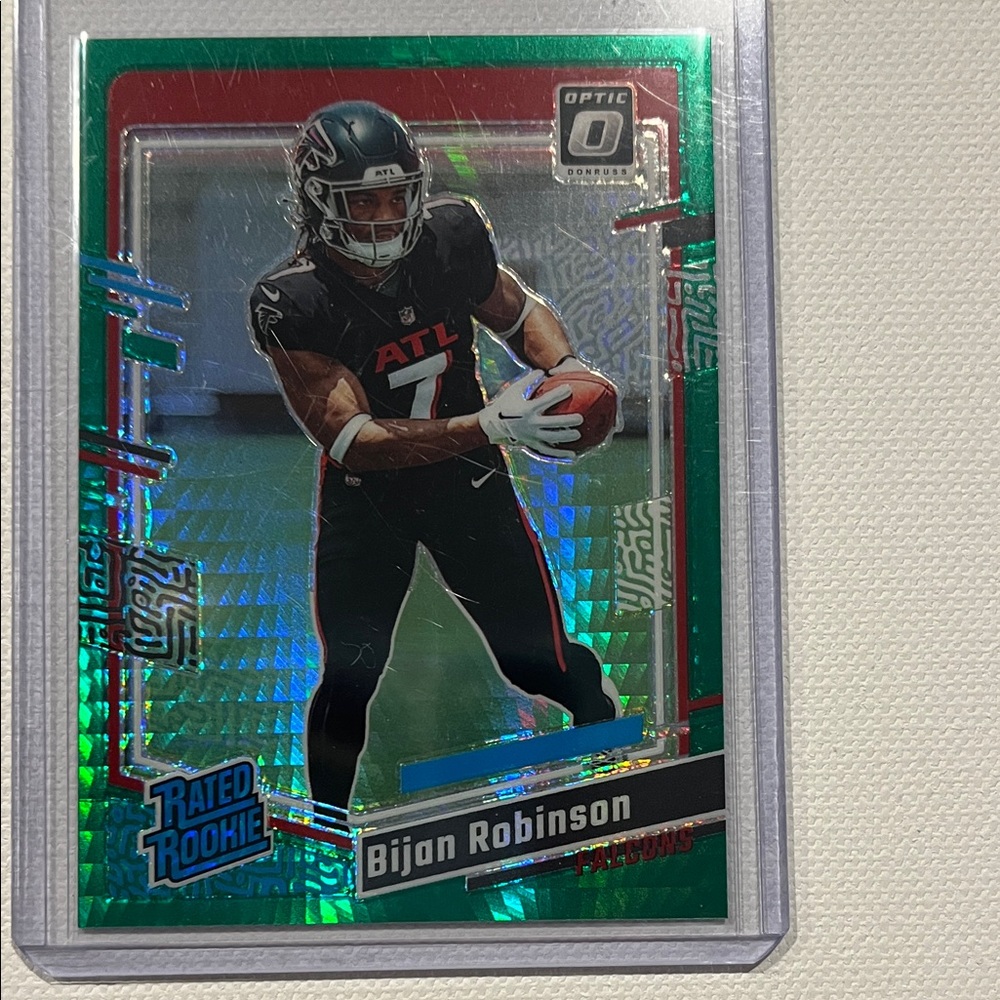 2023 (RC) Bijan Robinson Panini Donruss Optic Green Hyper Rated Rookie #206